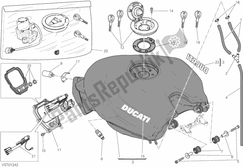 Alle onderdelen voor de Tank van de Ducati Superbike 1199 Panigale S ABS Senna Brasil 2014